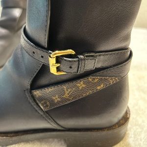 Black Louie Vuitton Combat Boots